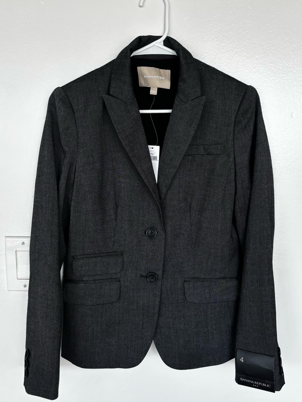 Banana Republic Dark Charcoal Women's Two-Button Blazer
